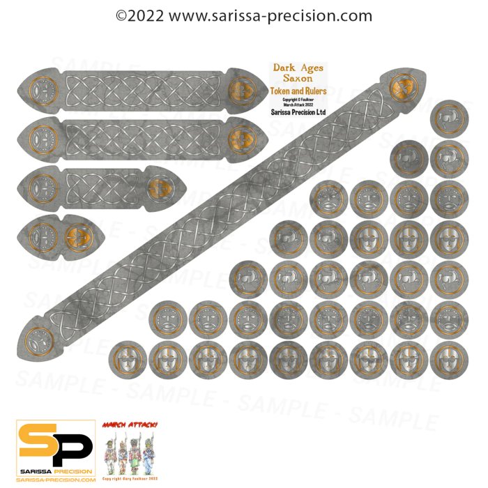 DARK AGES SAXON TOKEN & RULER SET