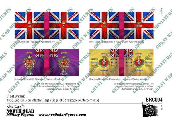 British 1st & 2nd Division Infantry Flags (Siege of Sevastopol reinforcements)